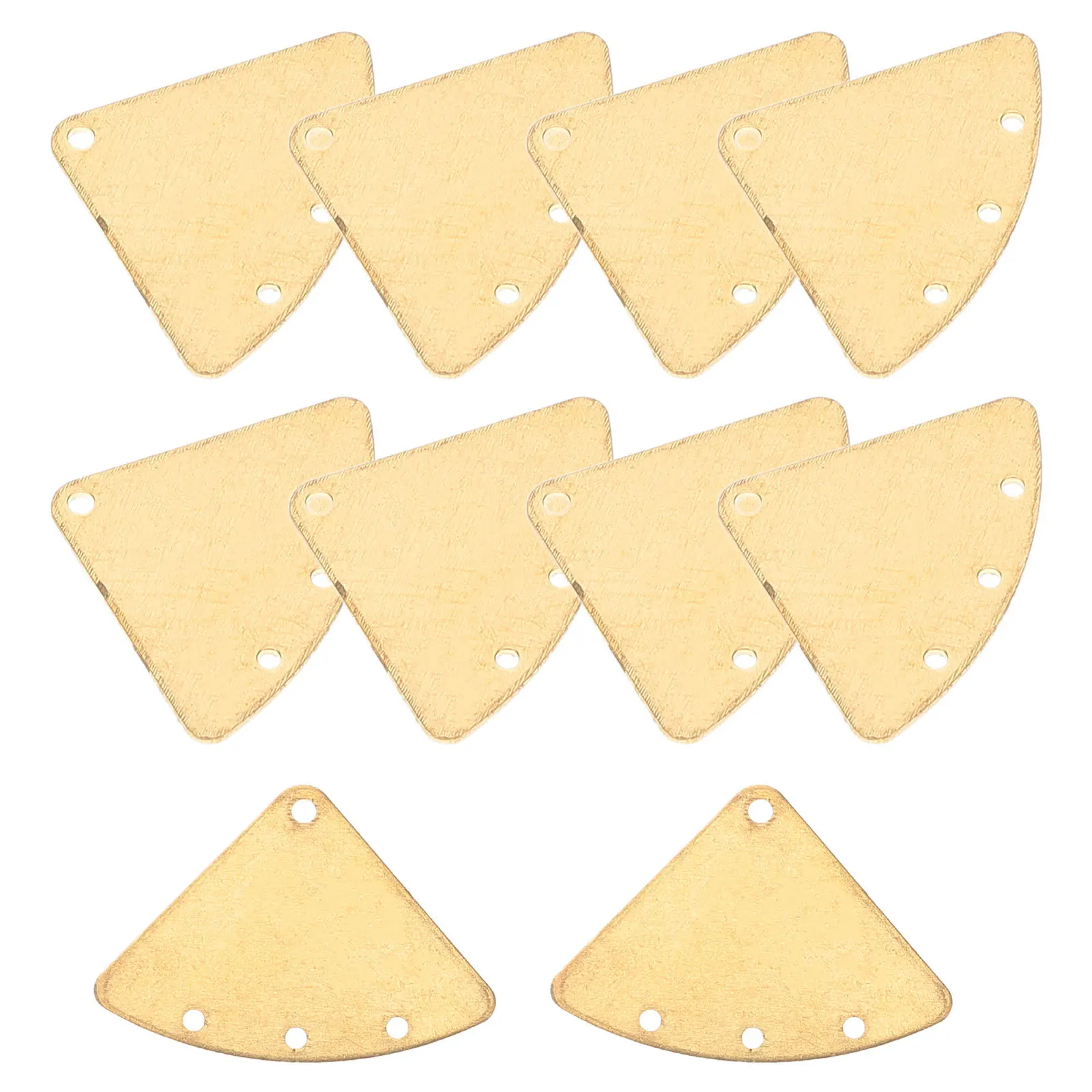 10 шт., медные треугольные подвески в форме веера, уникальные геометрические подвески для DIY ожерелья, браслета, сережек, изготовления ювелирных изделий