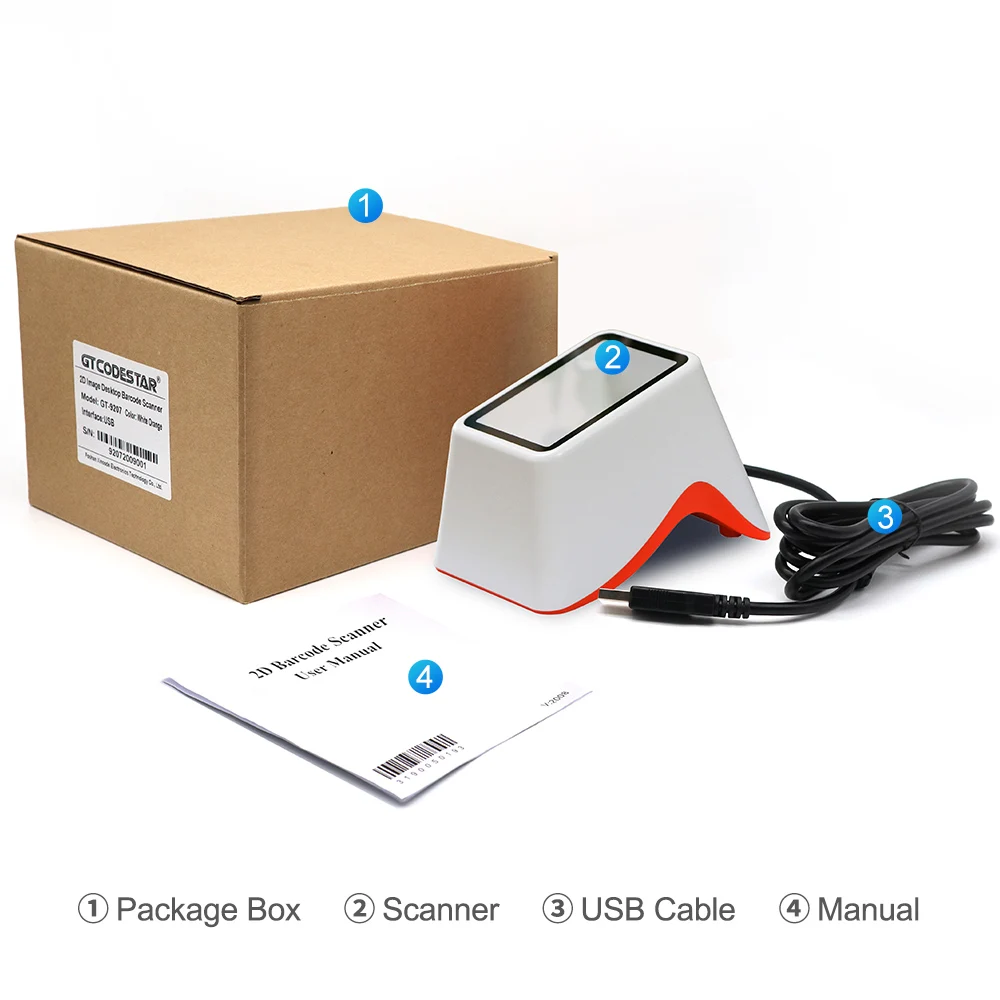 Payment Voice Speaker Sound Box Wired 1D 2D Barcode Reader Qr Code Scanner for Retail Shop