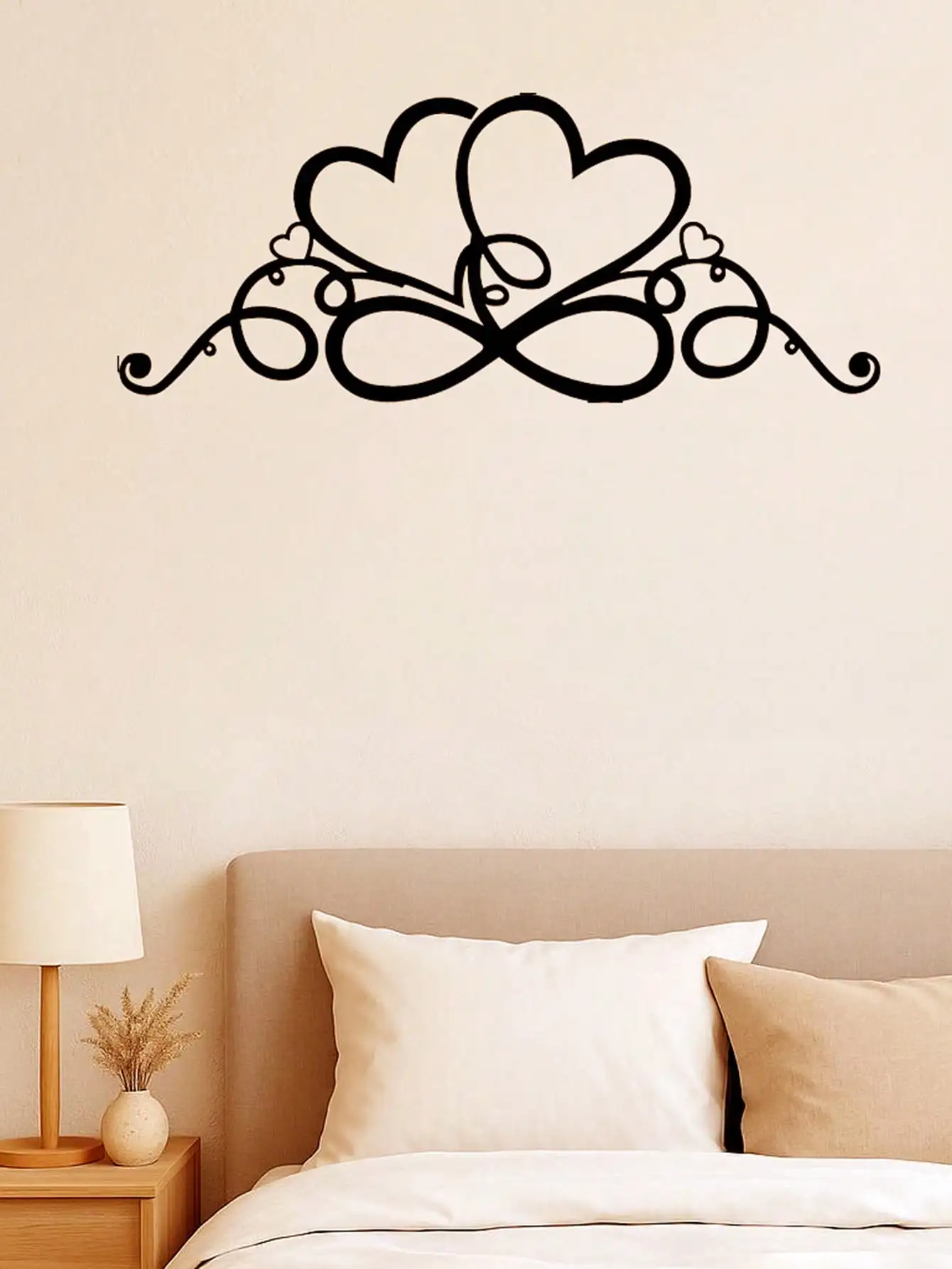 1pc Double Butterfly Black Infinity Love Heart Metal Wall Art Indoor Outdoor Home Decor Gift