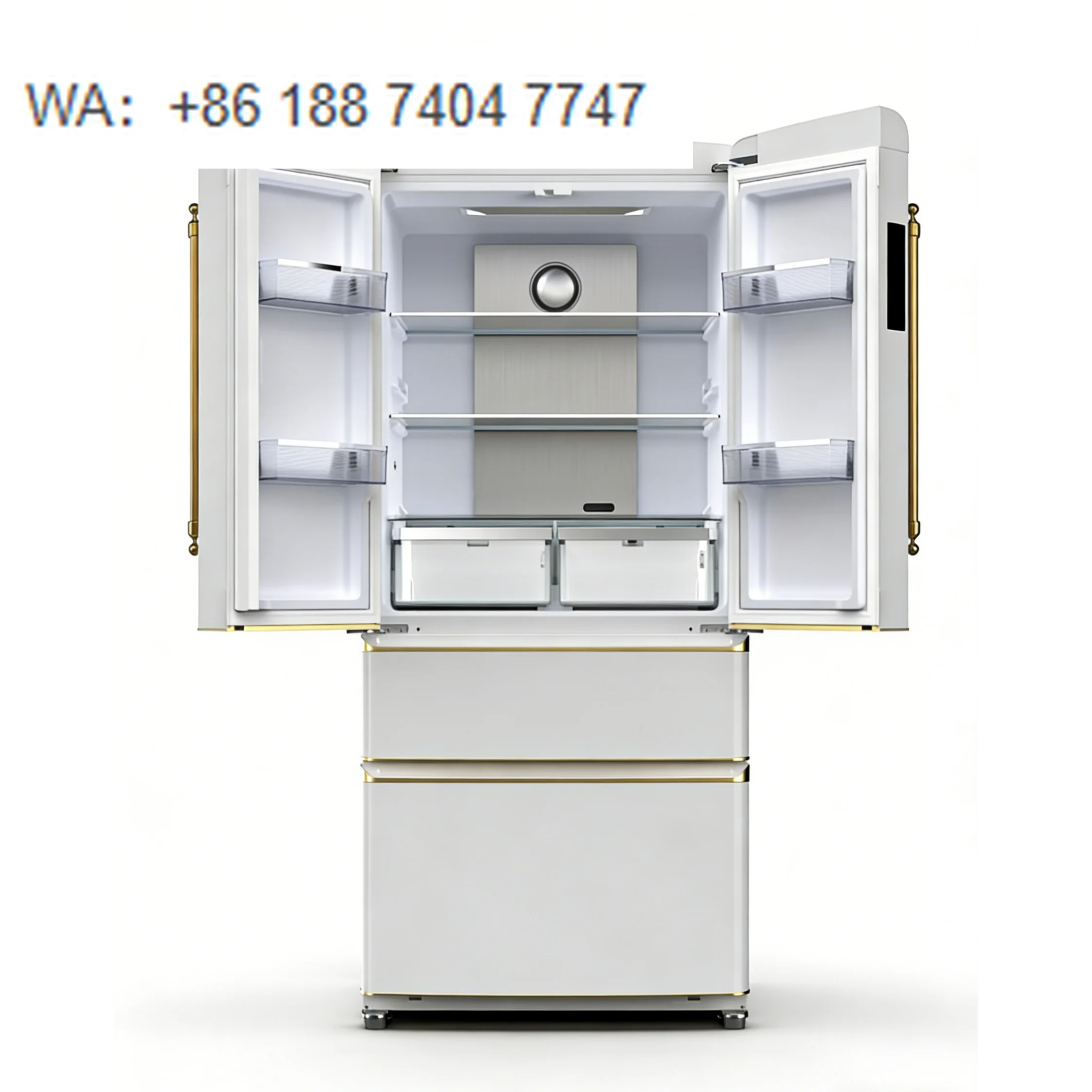 520L Retro French Door Built-In Electric Refrigerator Air Cooling Frost-Free US/UK Compatible Energy Efficient Home