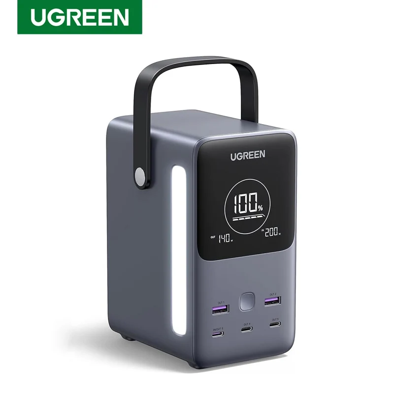 TLF UGREEN 300W 48000mAh Cargador de carga rápida portátil Banco de energía 6 en 1 Estación de energía portátil con pantalla LED para