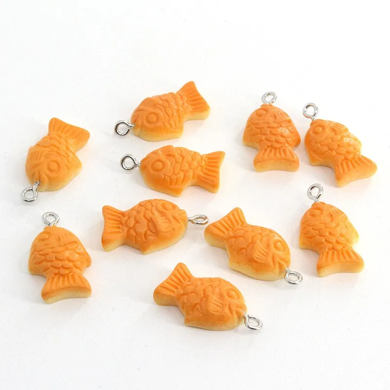 10Pcs Adorable Fish Shape Resin Charms Handmade Pendants For Bracelet Earring Decor Accessories