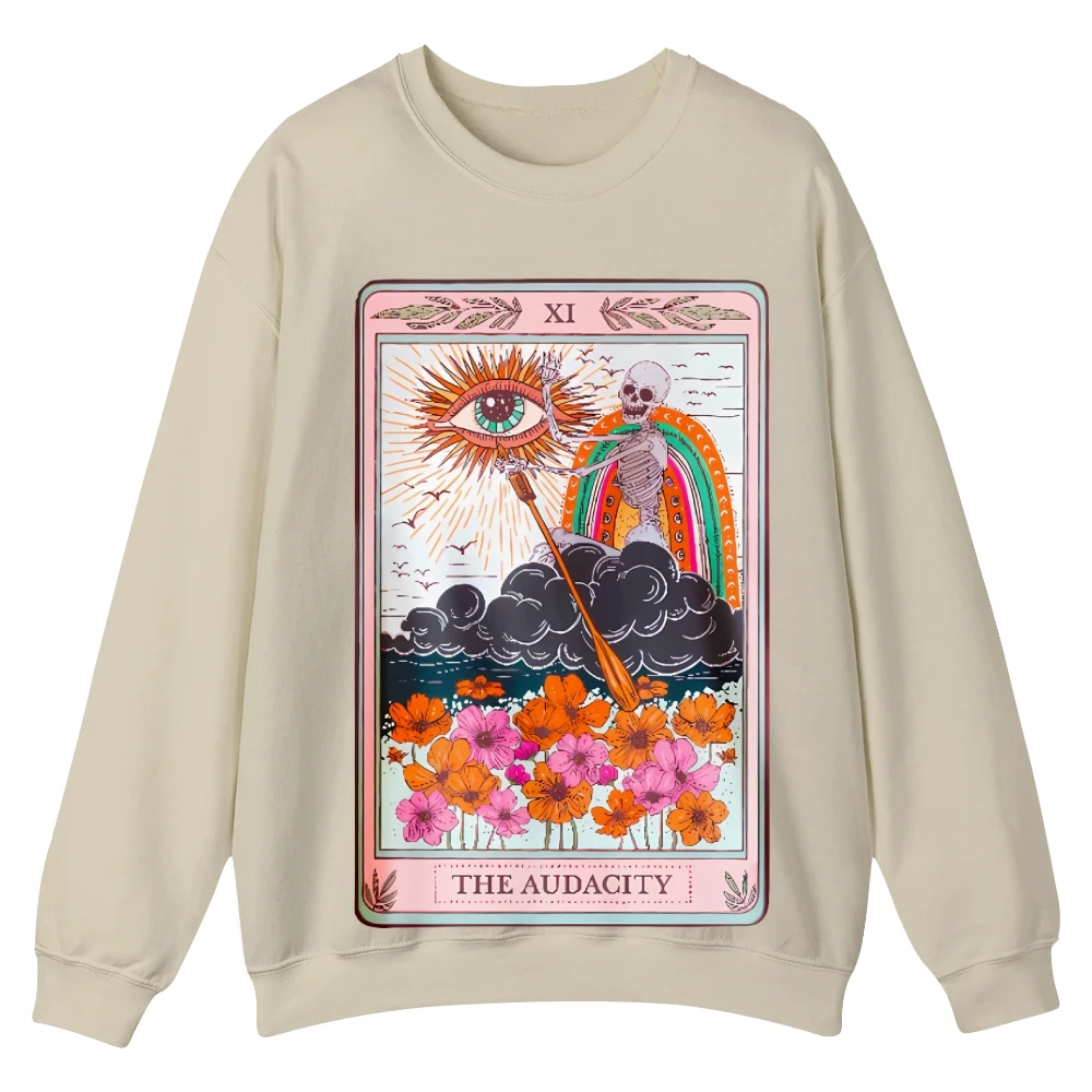 

The Audacity Tarot Card Graphic Sweatshirt,Cusal Sweatshirt,Trendy Long Sleeve Shirt,Comfort Colors Sweater,Unisex Sweatshirt