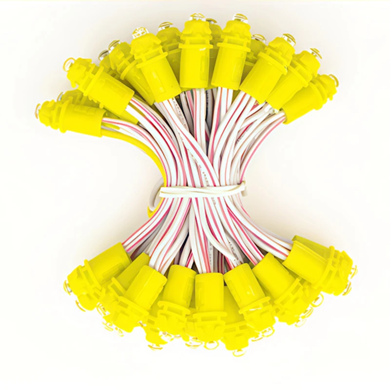 High Quality 50pcs DC12V 9MM LED Module Pixel Lights Single Color Red/Green/Blue/Yellow/White/WarmWhite Signboard Display Lamp