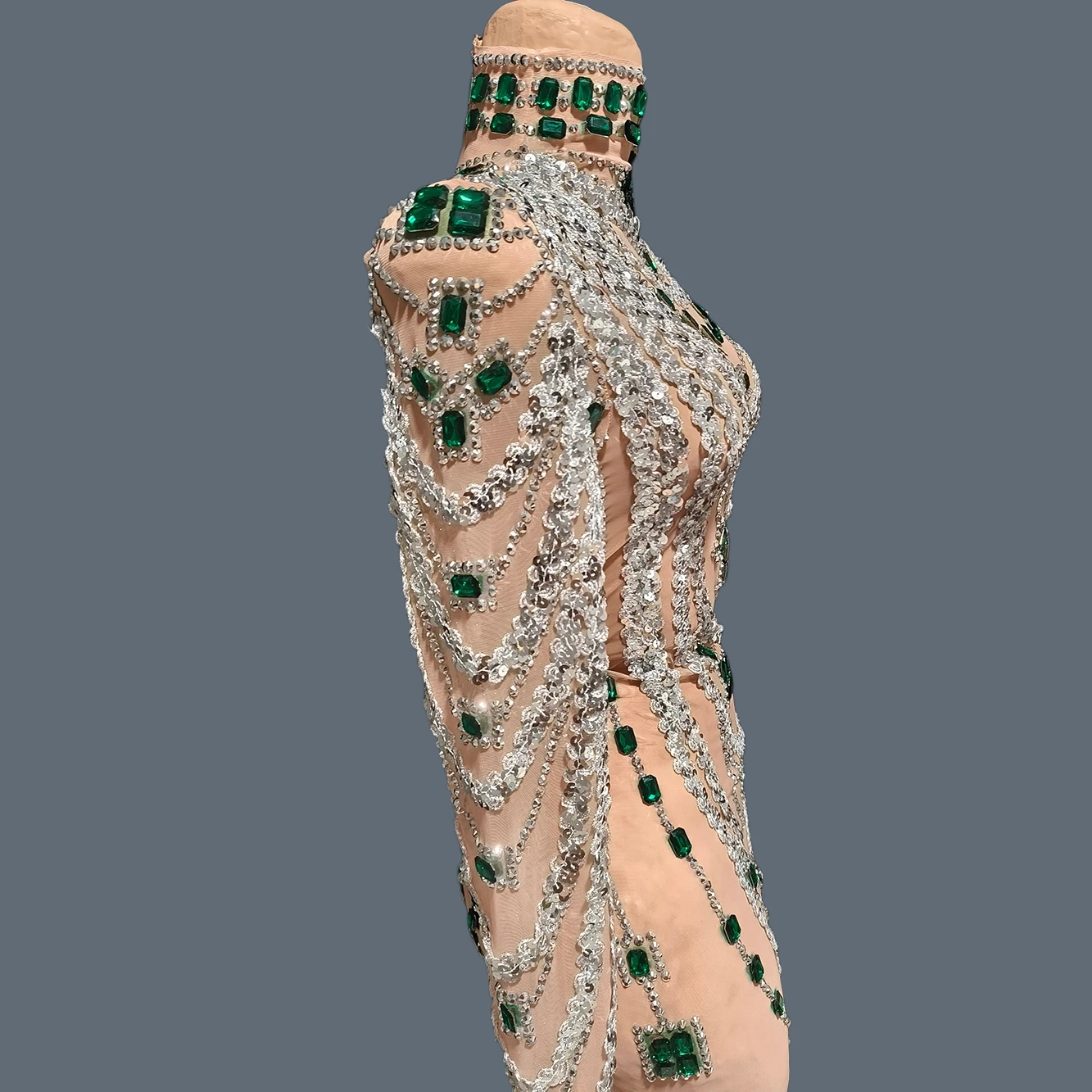 

Модное облегающее коктейльное платье с длинными рукавами, блестящее зеленое платье с блестками и стразами, элегантное короткое платье для дня рождения Bixi