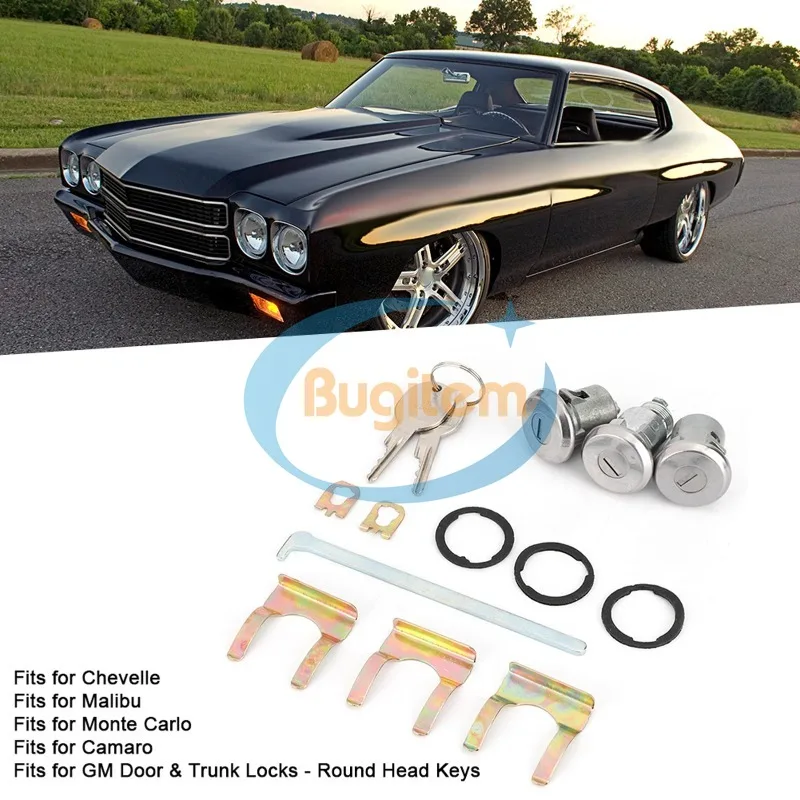 OEM 654394765282 Cutlass Lock Set Door Trunk Key Kit Replacement For Chevelle/Malibu/Monte Carlo/Camaro Car Accessories