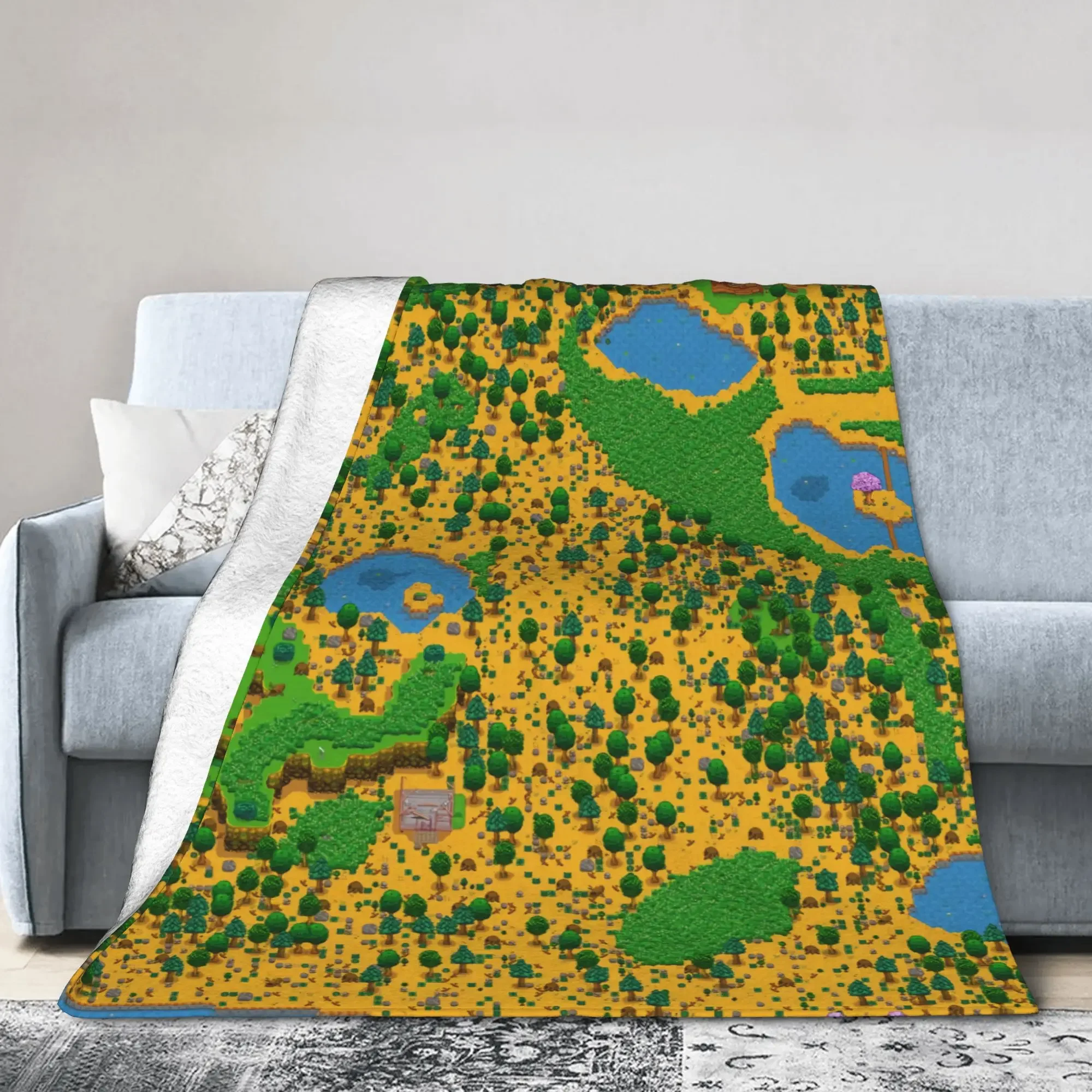 

Farms of Stardew Valley Blanket Super Soft Plush Throw for Kids Home Decor Flannel Bedspread Bed Cover