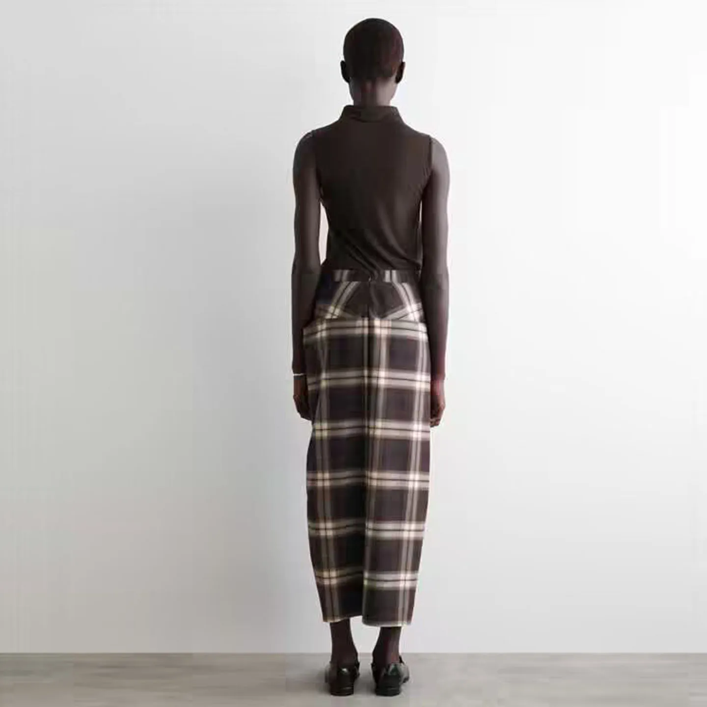 2025 Winter New Women's Faion Personali Simple lectual Plaid  Skirt Versatile Stand Fit Daily Wear