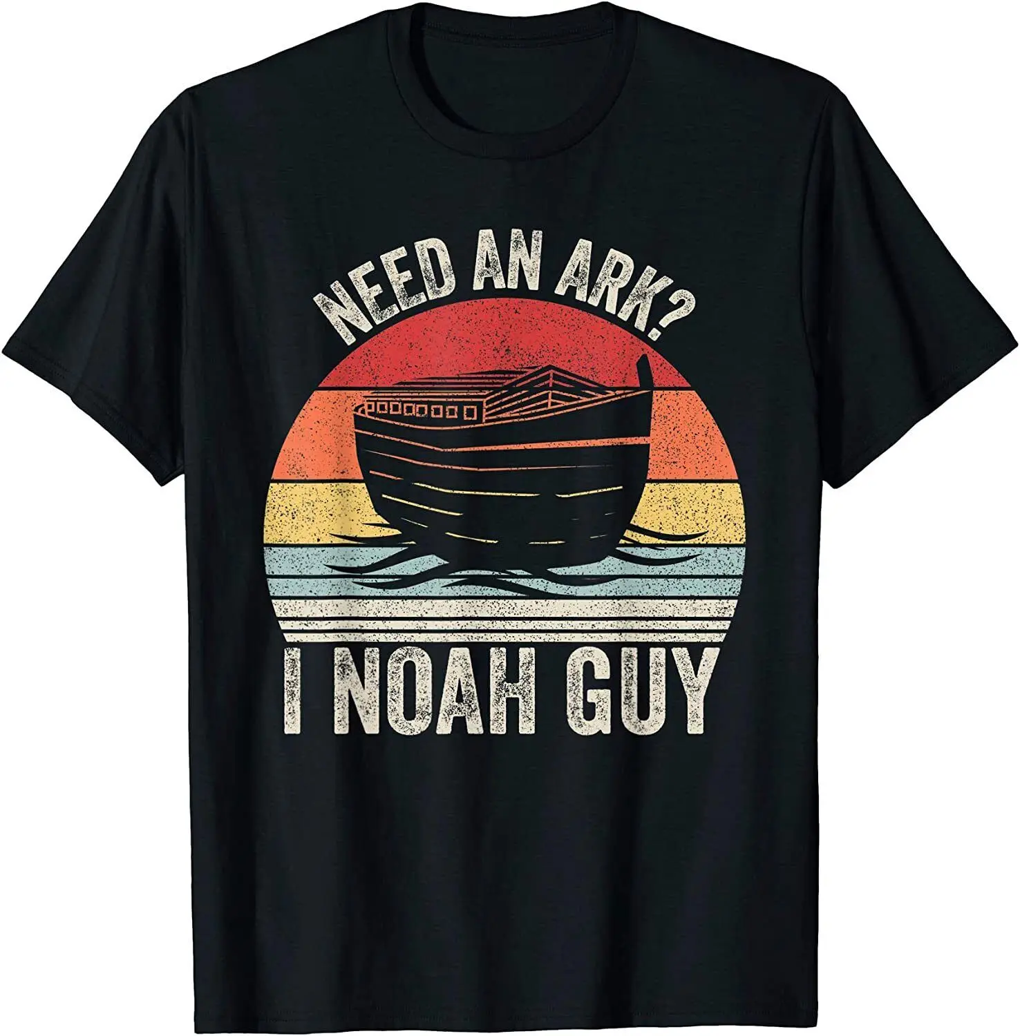 NEW! Retro Need an Ark I Noah Guy Christian Gift Pun Funny T-Shirt - MADE IN USA