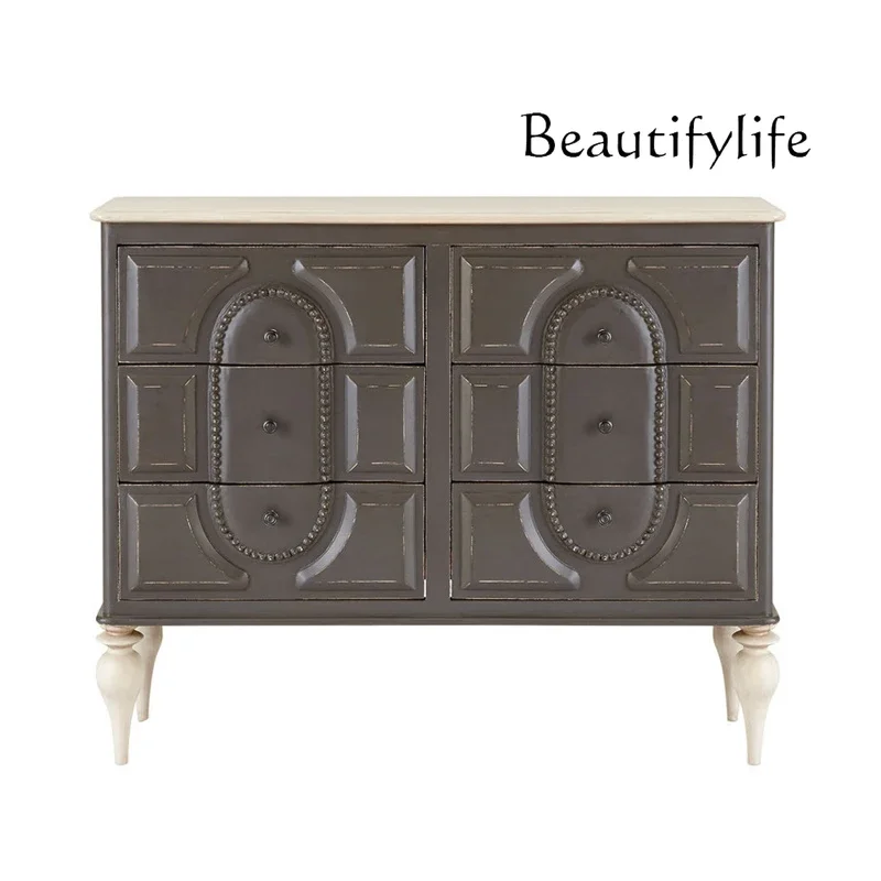 

Classical solid wood entrance cabinet, living room light luxury decorative cabinet, bedroom high-end locker