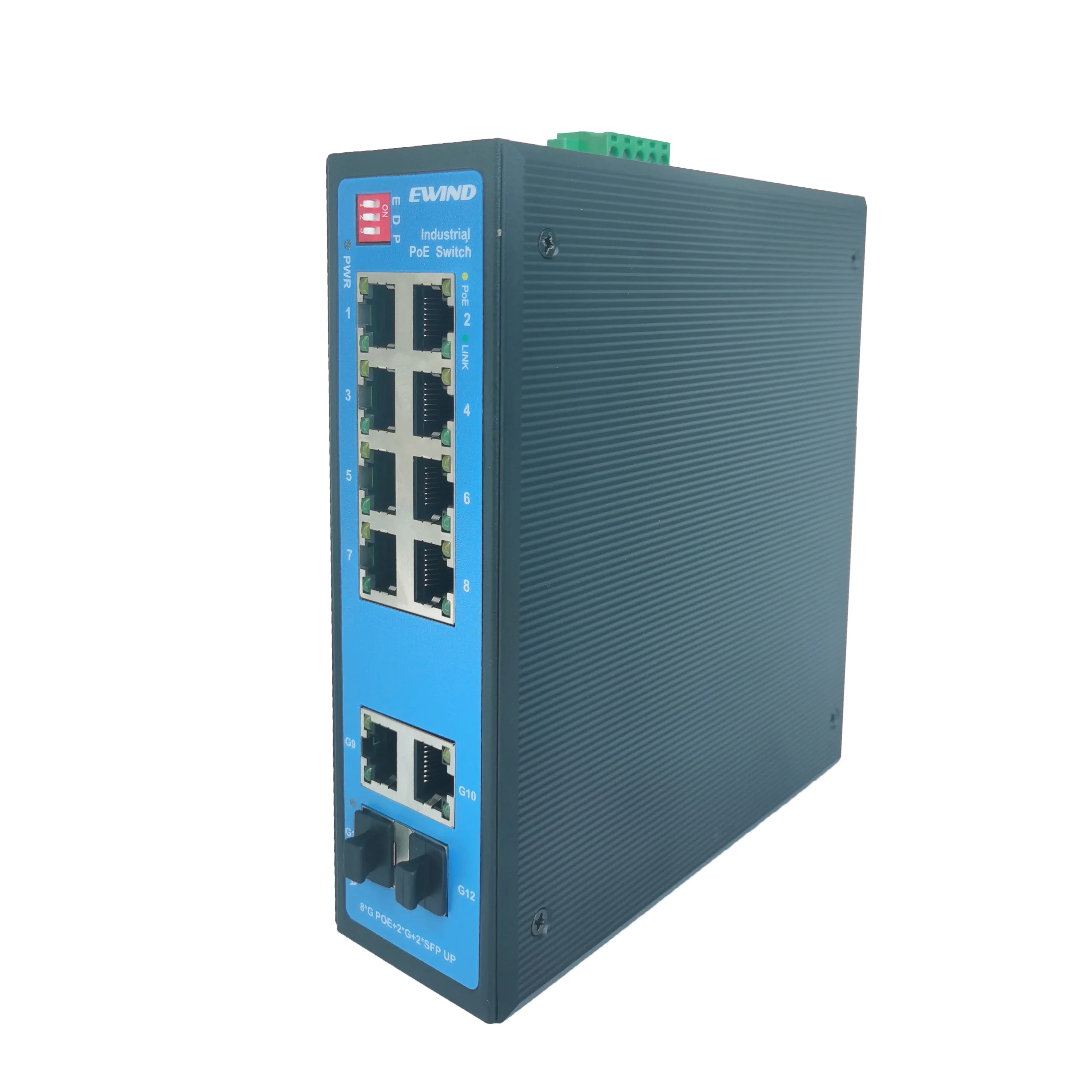 EWIND 産業用 PoE スイッチ 12 ポート 10/100/1000M 屋外産業グレード 屋外対応 耐寒・耐熱保護