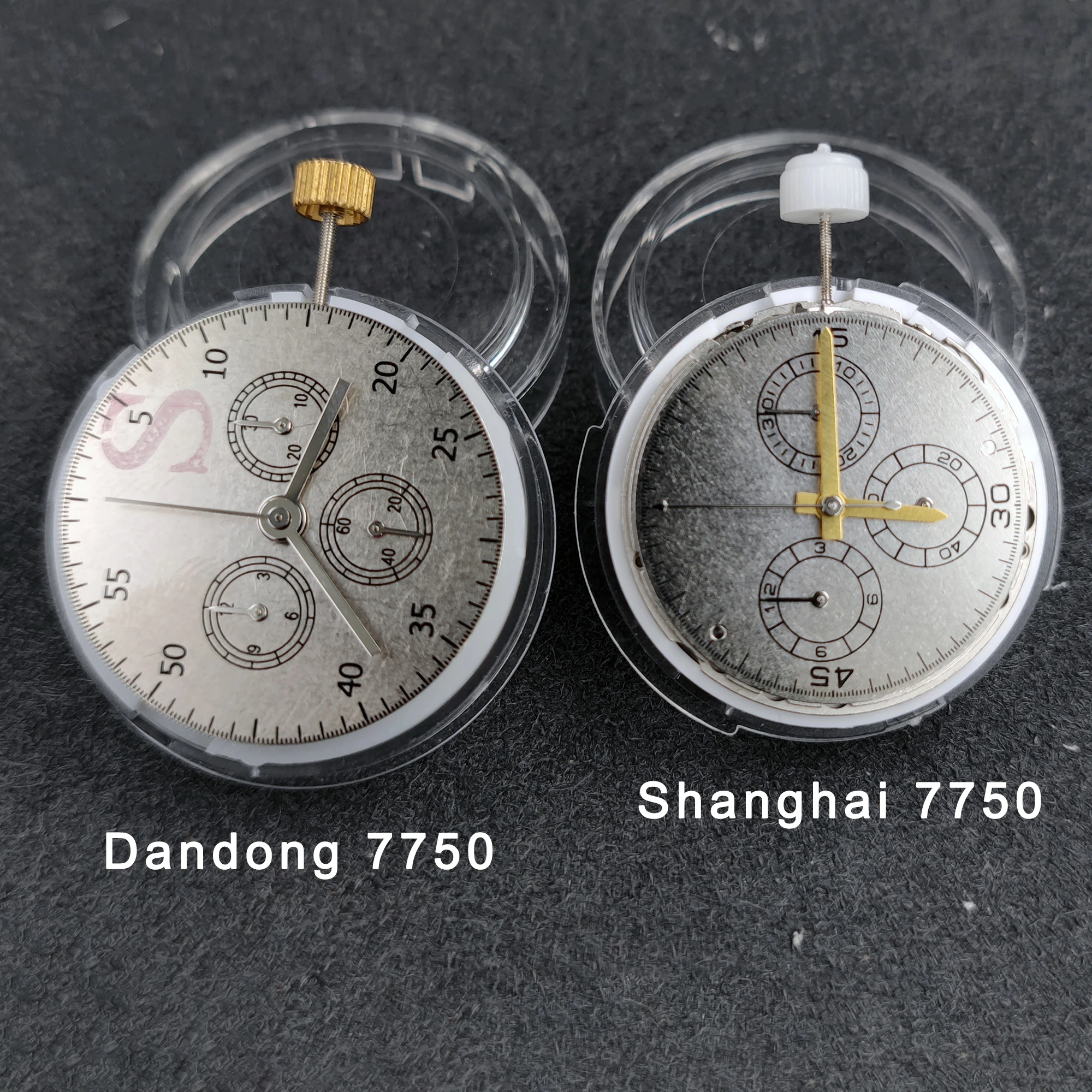 New 6-hands No calendar Watch Modification Movement Shanghai 7750 Movement Dandong 7750 Mechanical Movement Watch Replace Parts