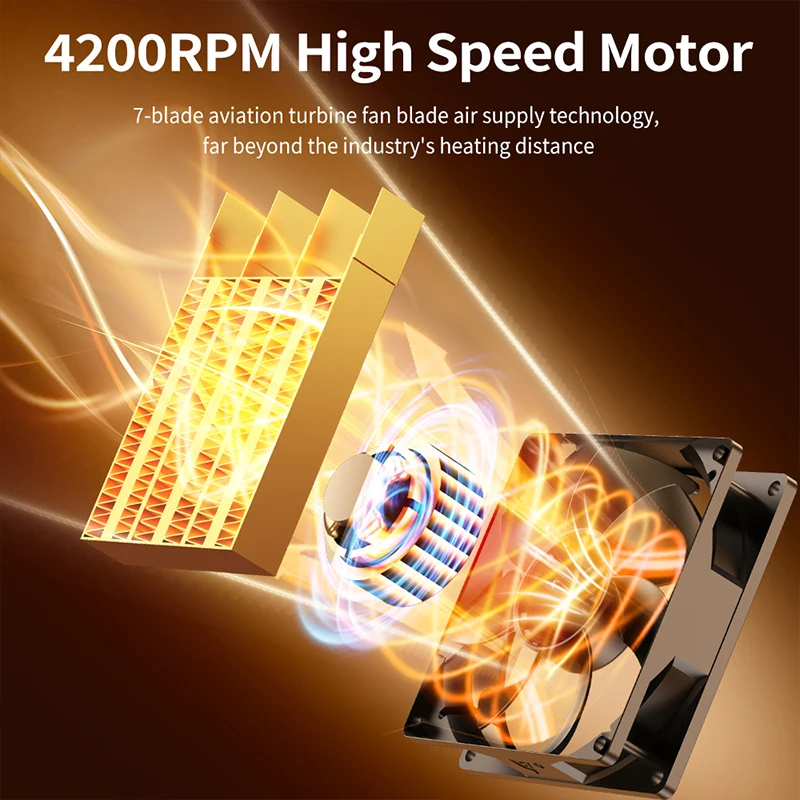 Electric Fireplace Heater 3D Flame PTC Ceramic Fast Heating Energy Saving Silent Timer Decorative Warmer for Home Office - view 2