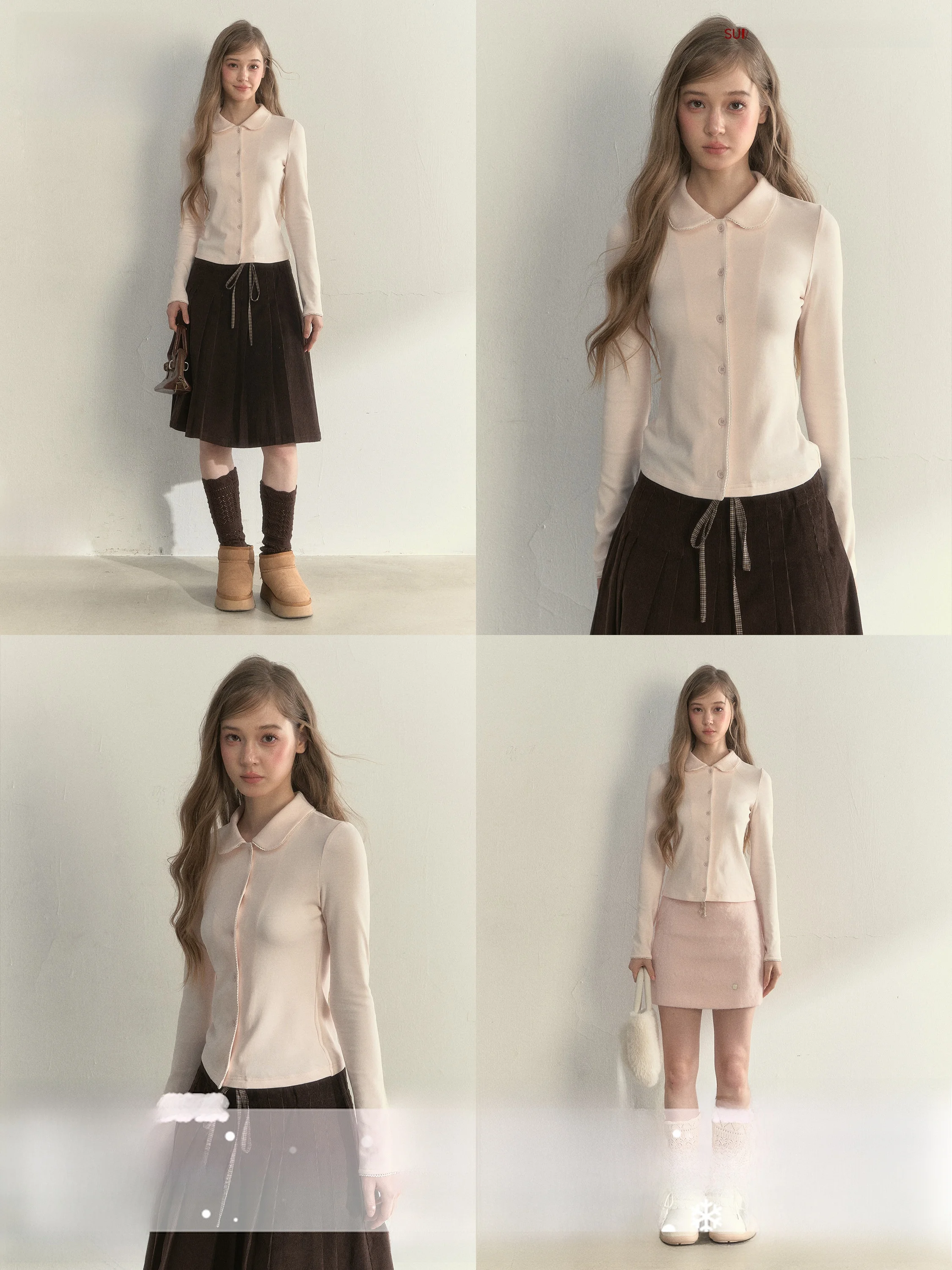 

Удобная женская футболка с длинным рукавом SunsetPark, с воротником-стойкой, для многослойных образов, в стиле колледж, из смесового хлопка