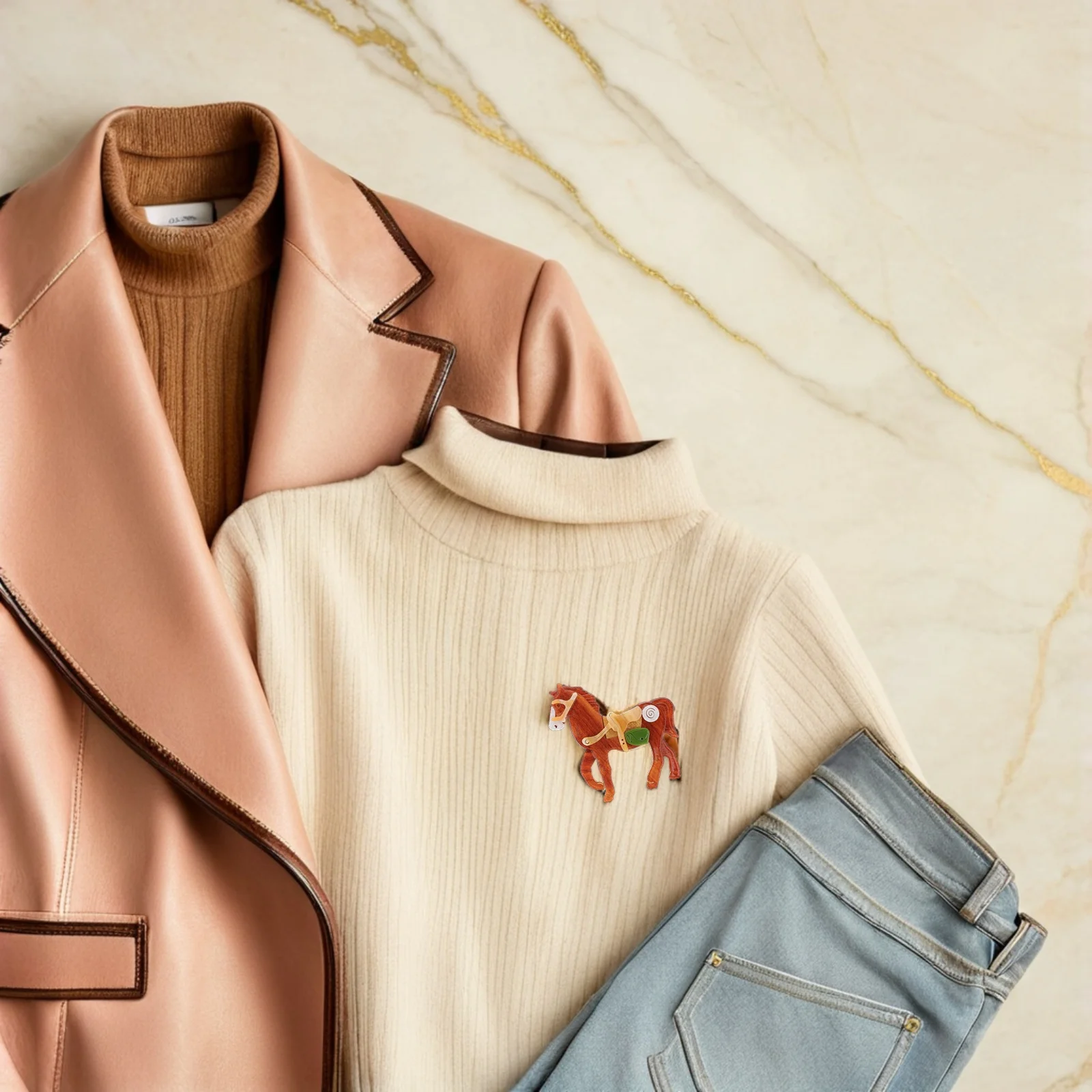 

Creative Women Horse Brooch Pin Unique Metal Animal Jewelry For New Year Outfits Clothes Backpacks Gift Cute Lapel Brooches