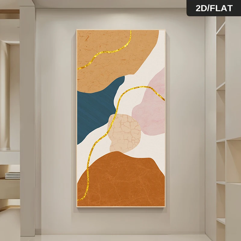 1 لوحة قماشية هندسية تجريدية حديثة، لوحة تزيين منزلية على الطراز الشمالي، لوحة فنية معلقة على الحائط لغرفة المعيشة وغرفة النوم #5