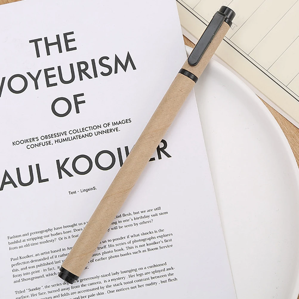 12 pcs Gel Pens For Students Fine Tip Ink Pen Writing Stationery Practical Pen Cute Design Kraft Paper Gift