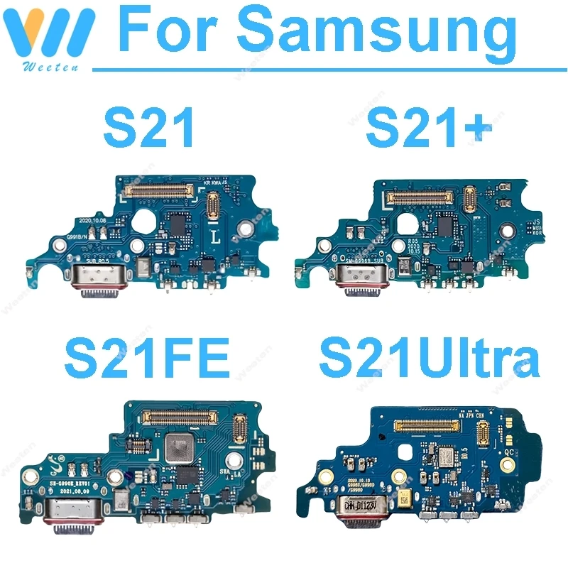 

Плата разъема USB-зарядки для Samsung Galaxy S21 Plus Ultra FE S21+ G991 G996 G990 G998, модуль гнезда USB-зарядки, запчасти