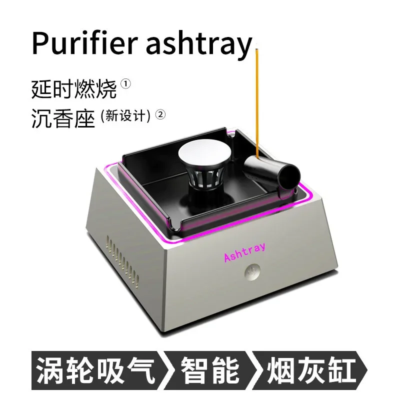 Posacenere purificatore USB ricaricabile posacenere purificatore d'aria purificazione anionica purificatore automatico posacenere rimuovere il fumo di seconda mano