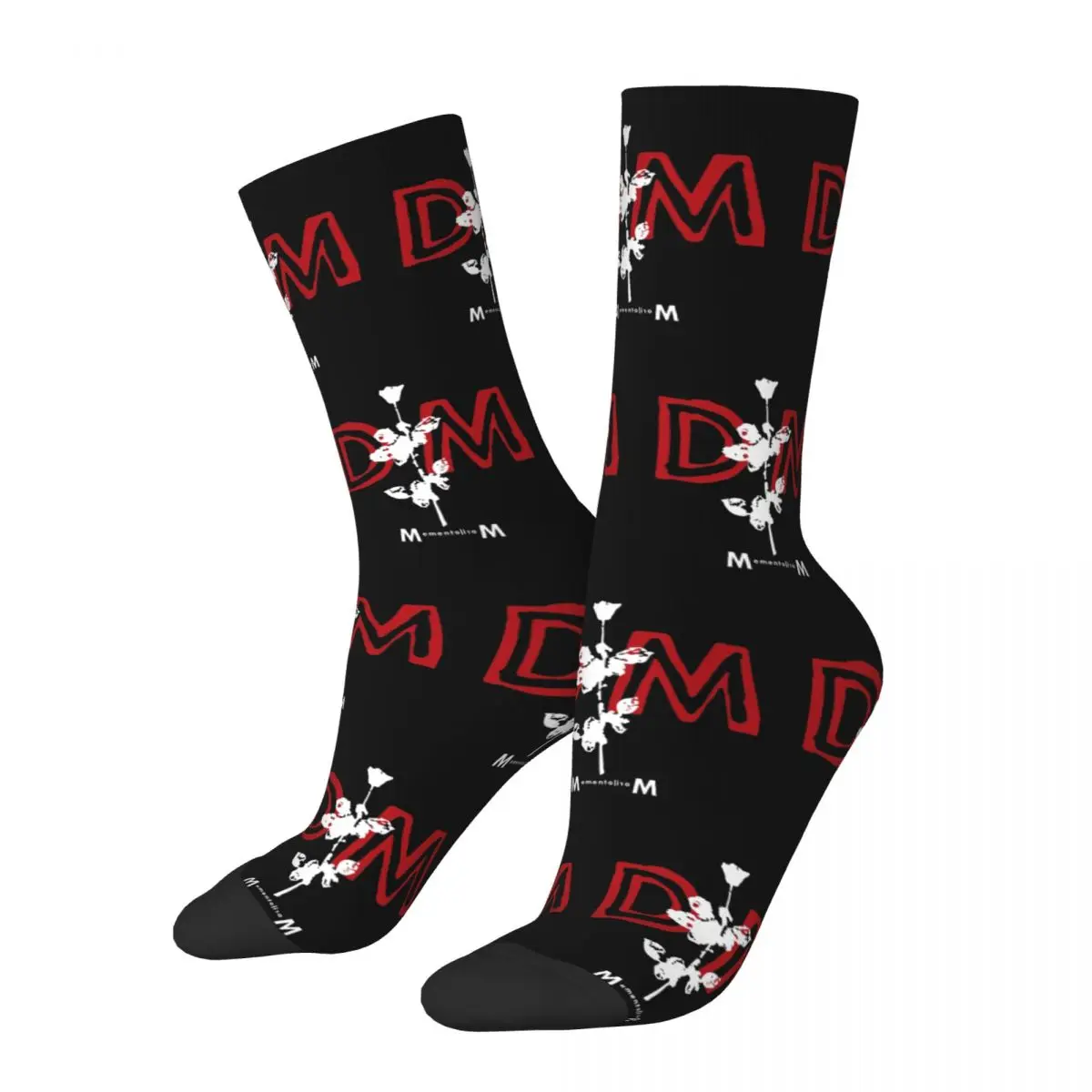 Retro DM Memento Mori Skateboard Socks Depeches Mode Polyester Long Socks for Women Men