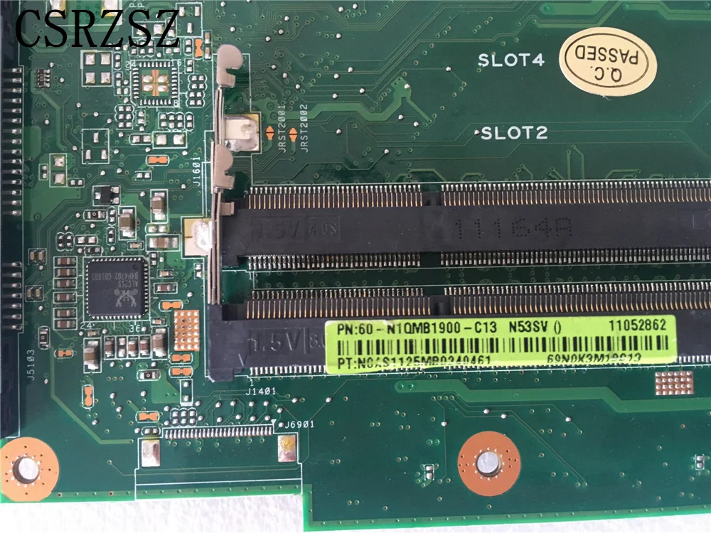 Imagem -03 - para o Mainboard para Asus N53sv Placa-mãe do Portátil Rev 2.2 Trabalho de Teste Bem