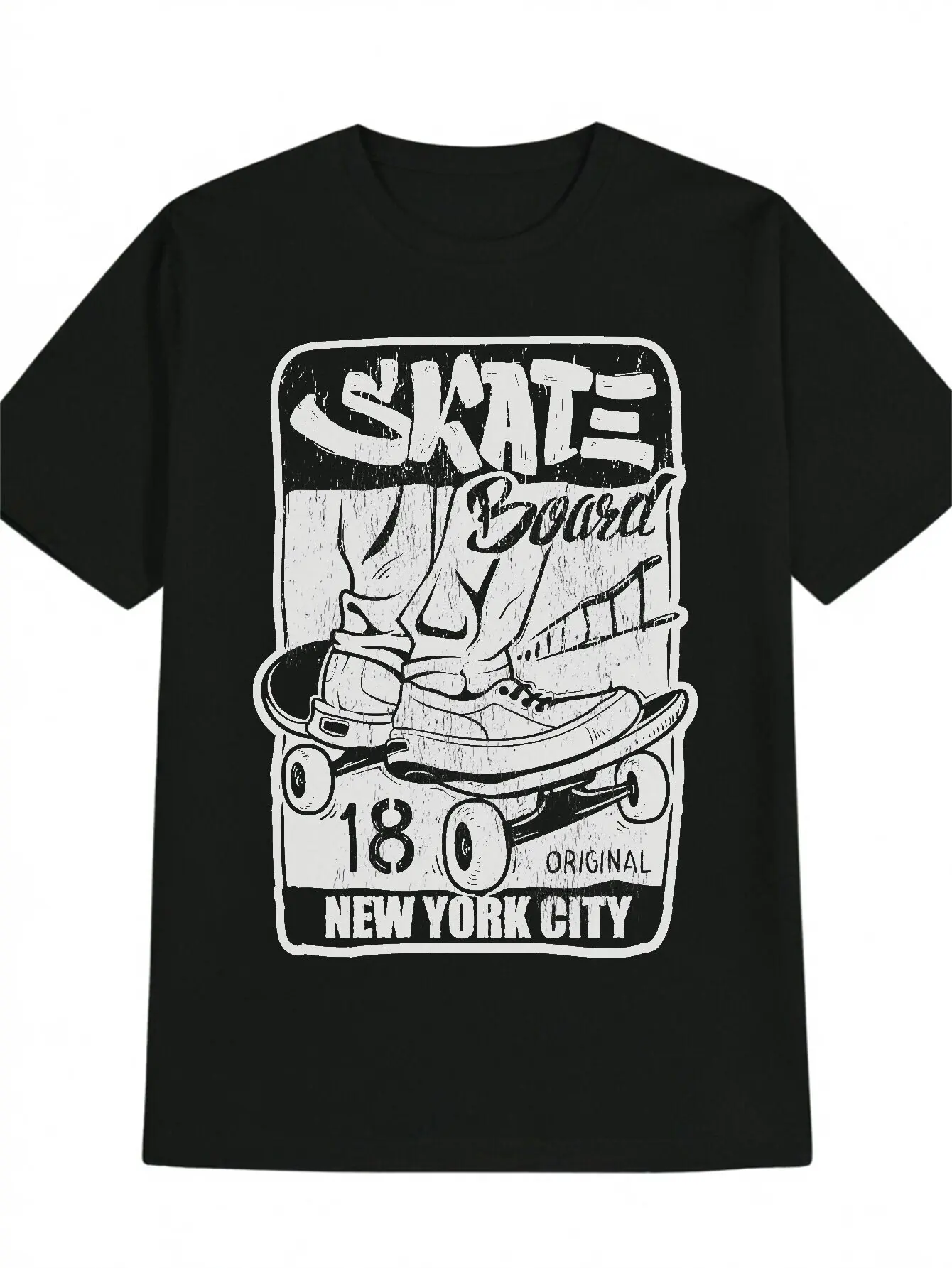 

"SKATE BOARD" Skateboard Graphic Print T-Shirt 100% Cotton O-Neck Short Sleeve Summer Casual Mens T-shirt Streetwear