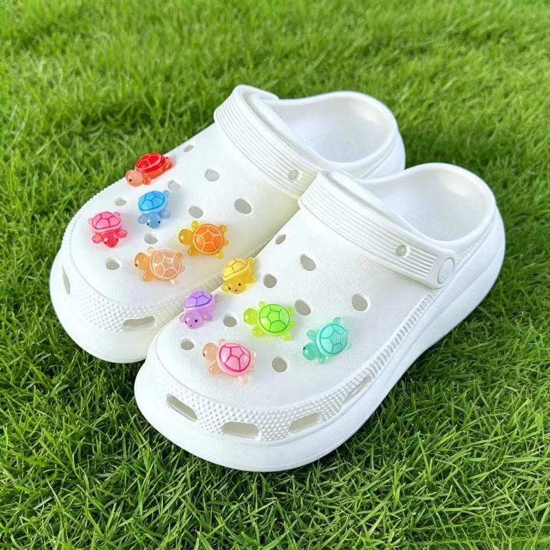 New Fashion shoe Charms for Glow-in-the-dark turtle Flowers Clogs Shoe Buckle Cute shoe Accessories Decoration for Girls Gift