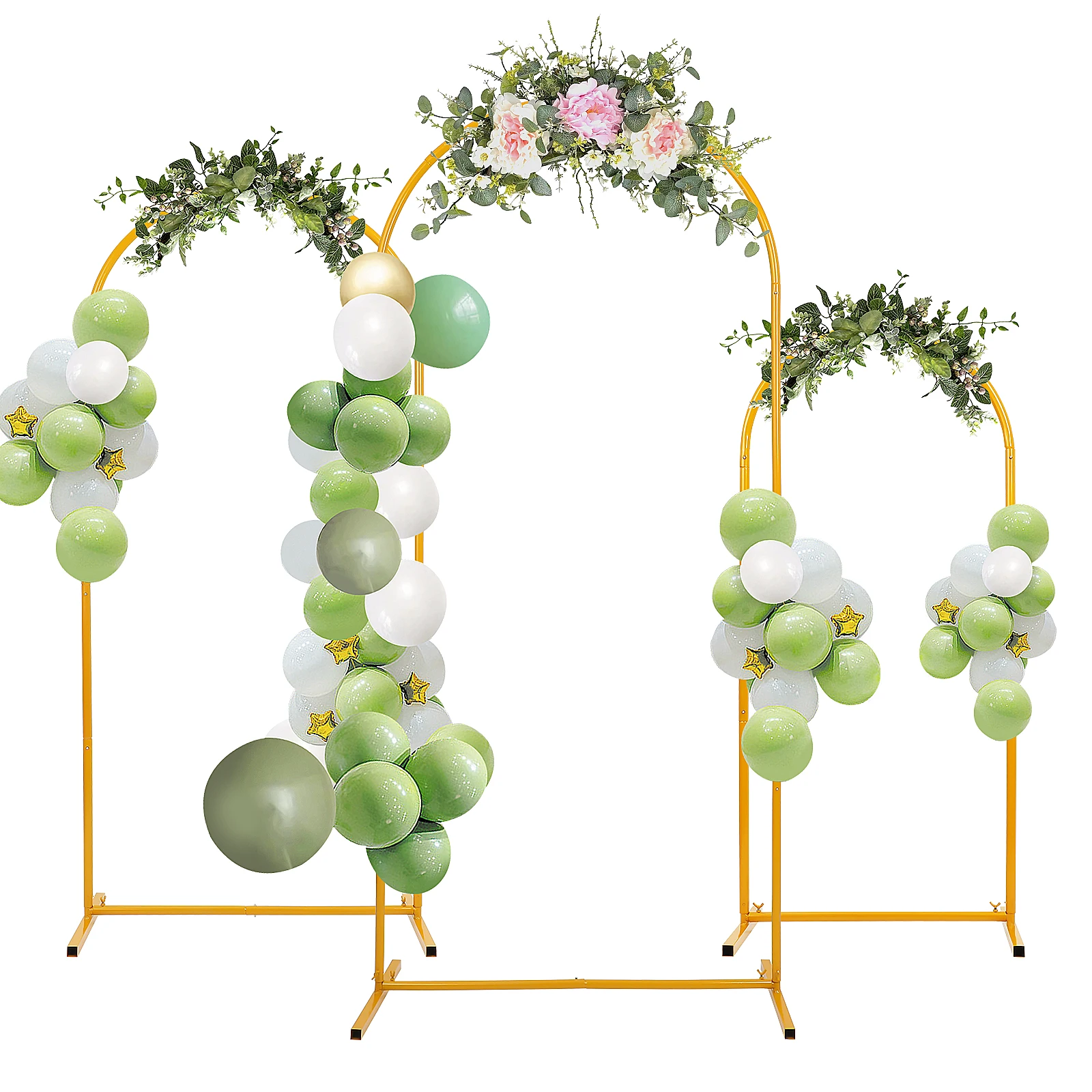 

3 pcs 1.2/1.5/1.8M Metal Arch Backdrop Stand For Wedding Balloon Decoration Stable Frame Party Birthday Event Setup Arch Stand