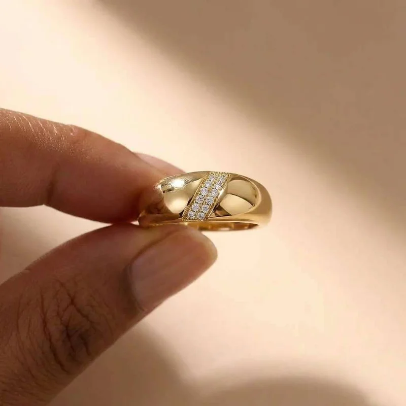925 Sterling Silve Gold Colour Ring Fashion Women's Classic Simple Couple's Exquisite Wedding Ring Engagement Party Jewelry