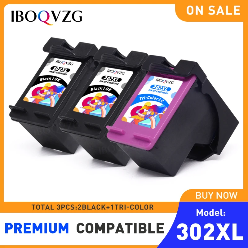 IBOQVZG 302 XL Compatible For HP302 For HP 302XL Ink Cartridge For HP Deskjet 2130 ENVY 4520 Officejet 4650 Deskjet 3630 Printer