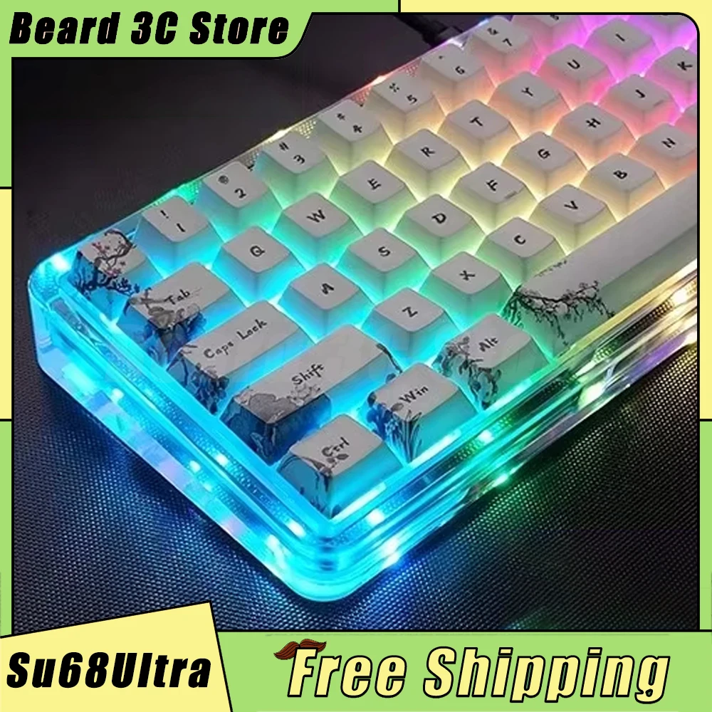 

New Everglide Su68Ultra Magnetic Switch Keyboard RGB Wired Mechanica Keyboard 0.001MM E-sports Gaming 184 Bottom CNC Pc Gamer