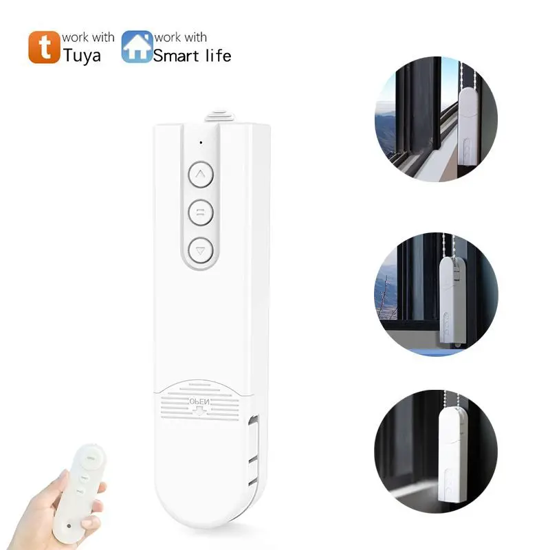 graffiti intelligent roller shutter blinds curtain motor smart home remote control electric pull rope pull bead motor