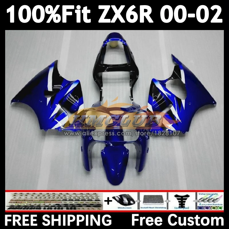 Injection Body For KAWASAKI NINJA ZX-636 ZX 6R 636 2000 gloss blue 2001 2002 153No.14 ZX-6R ZX600 ZX636 ZX6R 00 01 02 Fairing