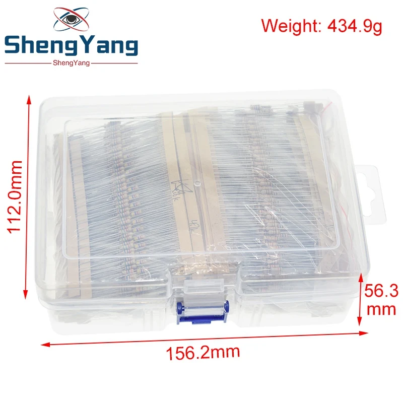 TZT 3120pcs 156 Values 1 -10M Ohm 1/4W 5% Carbon Film Resistors Assortment Kit Electronic Components