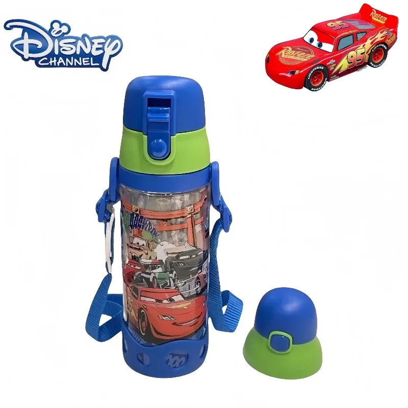 

Disney Lightning McQueen Plastic Water Bottle for Kids Students Cartoon Creative Straight Drink Strap Water Bottle holiday gift