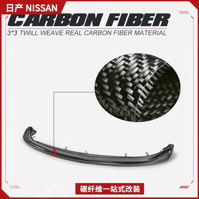 SAAR Suitable for Nissan Skyline 350GT Coupe Carbon Fiber Modification Parts HSM Lip Small Bag Front Splitter Chin