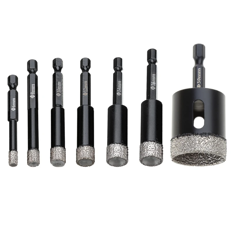 

6/8/10/12/14/16/30mm Vaccum Brazed Diamond Dry Drill Bits Hole Saw Cutter for Granite Marble Ceramic Tile