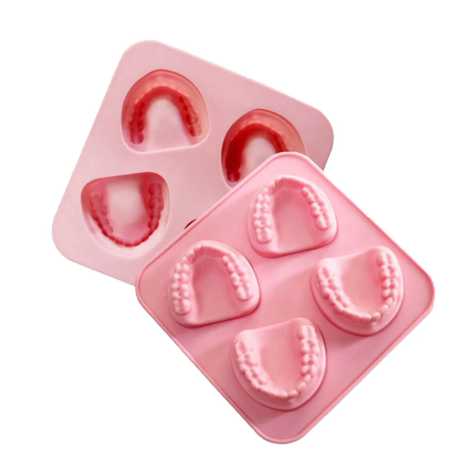 Silicone Mold Ice Cube Trays Mini Teeth Shape Ice Cube Mold Denture Ice Box Freezer Tray Flexible Sphere