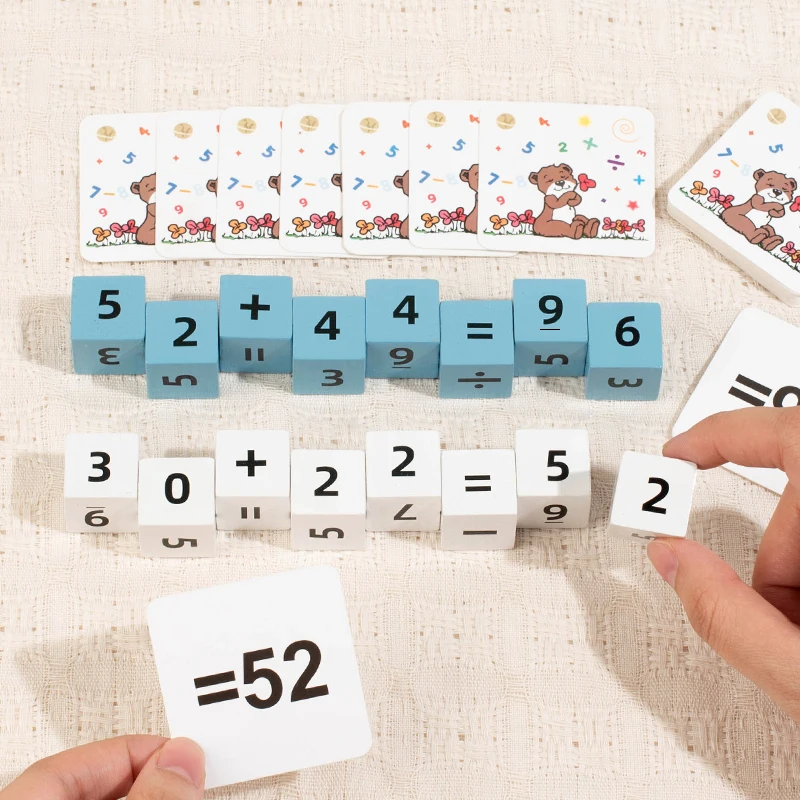 Kids Wooden Number Calculation Battle Blocks Addition Subtraction Multiplication Division Operation Math Games Educational Toys