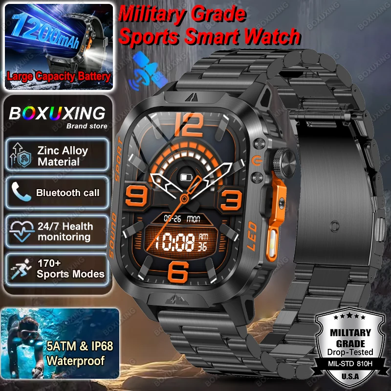 Smartwatch Military Watches For Men - New 1200mAh Battery Rugged Military Smart
