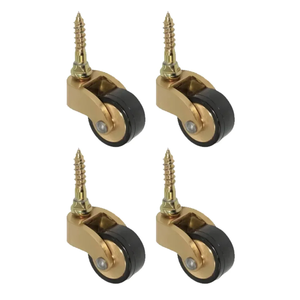 Furniture Caster Gold Black 360 Degree Caster Robust Load-Bearing Design Brushed Finish Design Easy Mobility In Tight Spaces