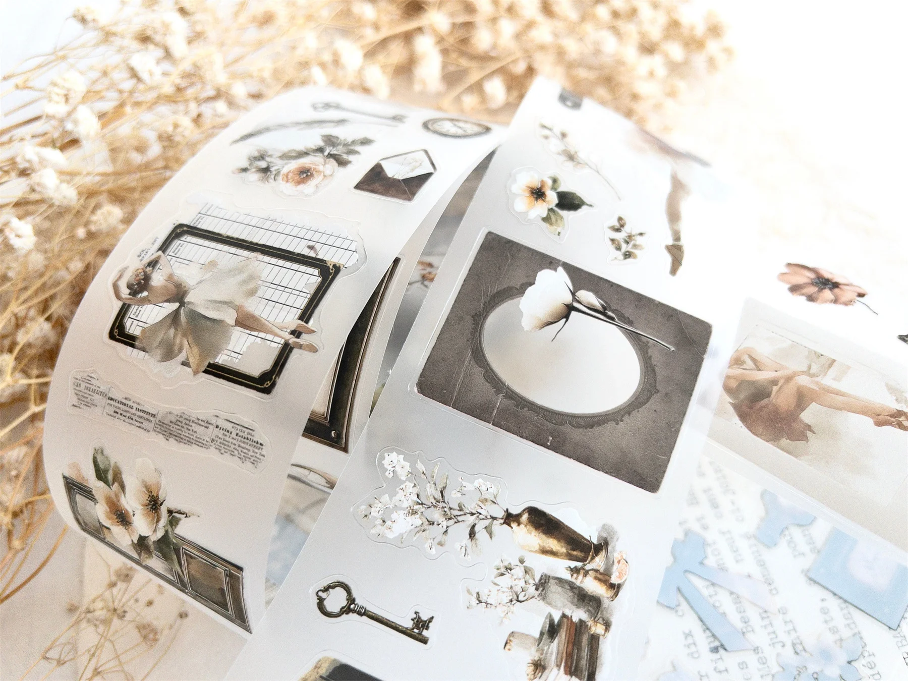 Creawithgaby Vintage Nostalgia Washi PET Tape DIY Card Making Scrapbooking Decorative Sticker