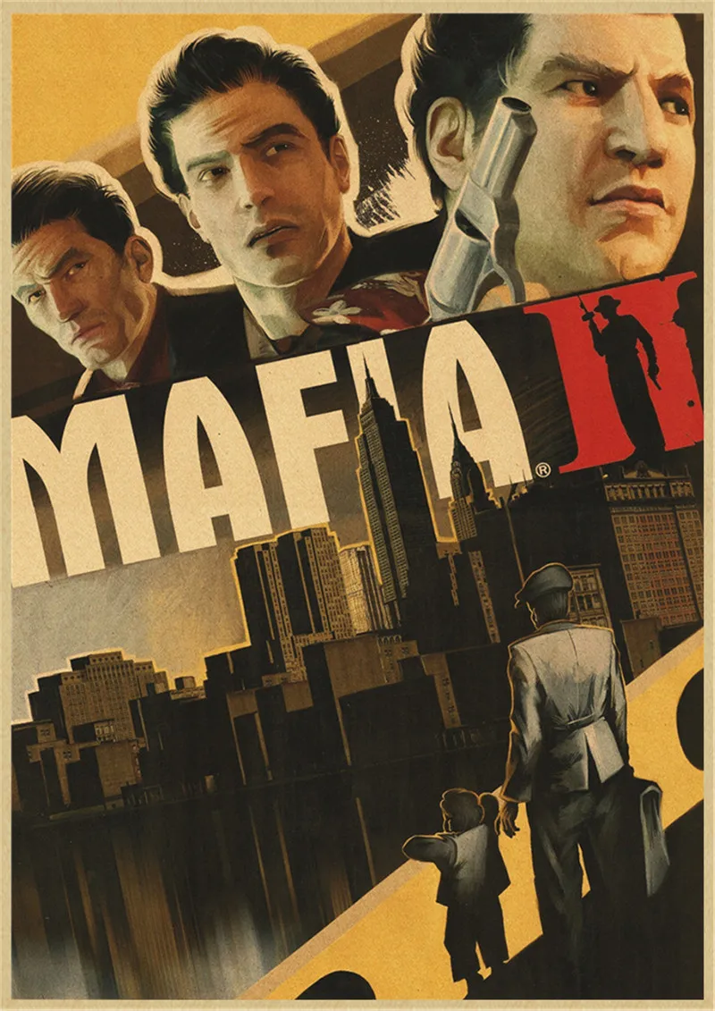 Mafia III klasyczna ekscytująca gra gra plakat z papieru pakowego salon dekoracja ścienna domu plakat retro