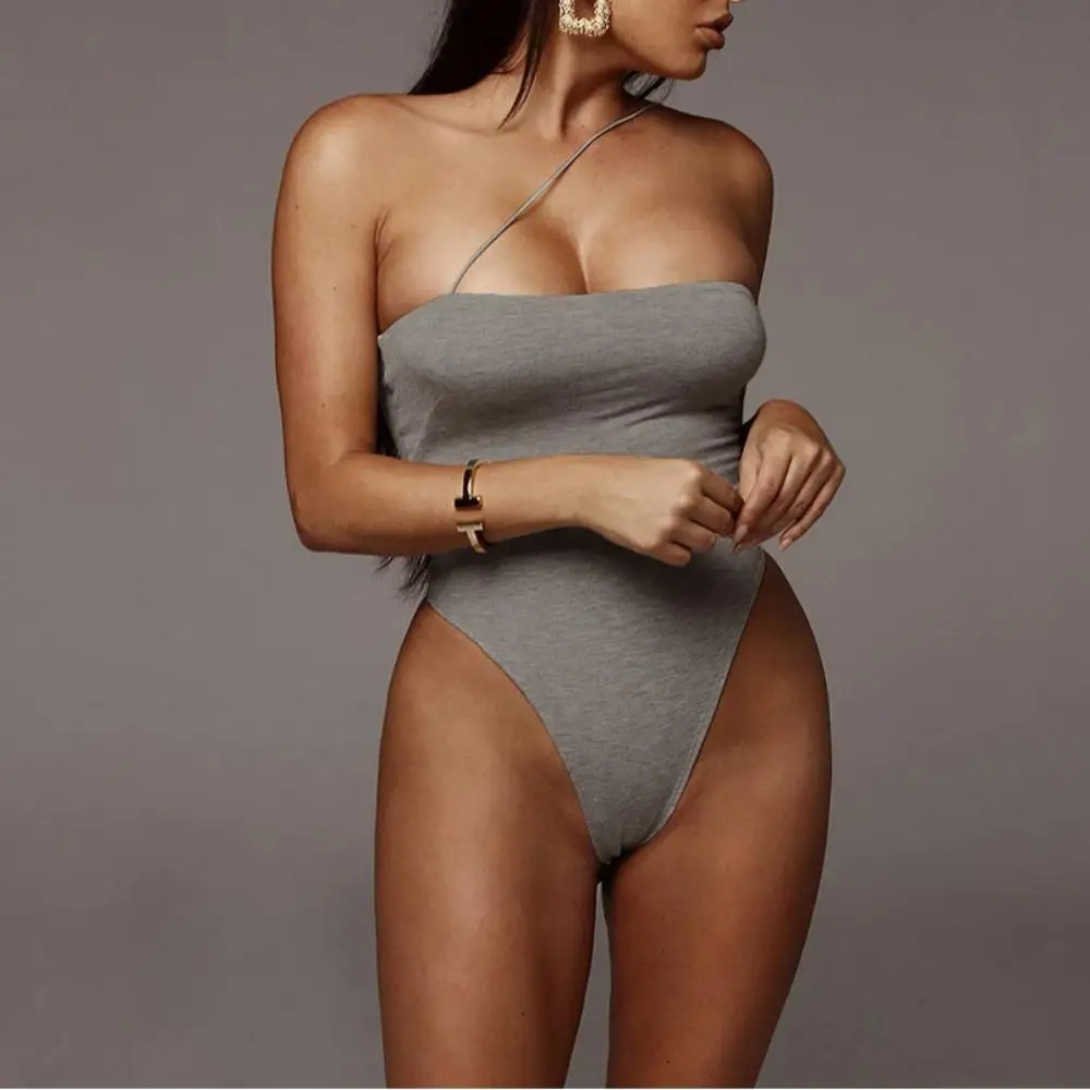 2025年新作レディースウェア、デザインセンスのある無地セクシージャンプスーツ、ホルターネック、ボディコンでスリムに