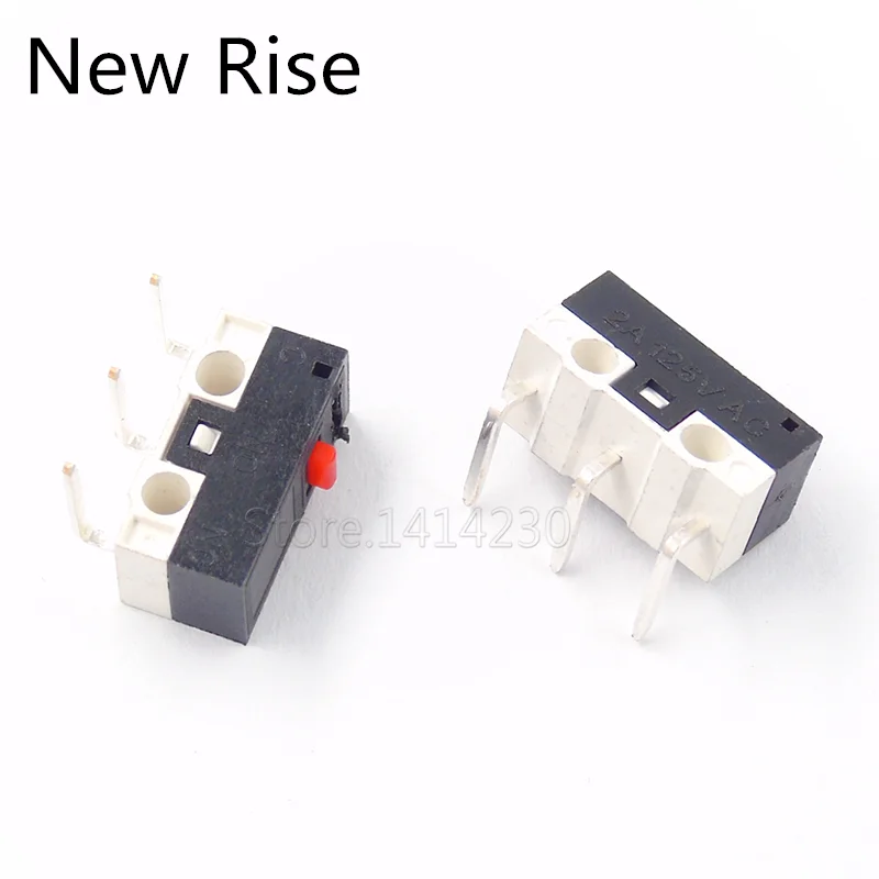 10PCS Mouse Switch Left Bend 90 Degrees 3P Needle 1A 125VAC Micro Switch 3Pins Small Push Button Switch