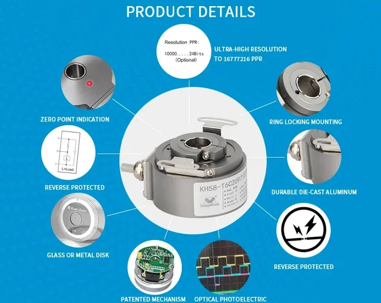 

Высокоточные кодеры KH58 от 1024ppr до 144000ppr для лифтов, кодировщик лифта со сквозными отверстиями, цена напряжения 5-30 В