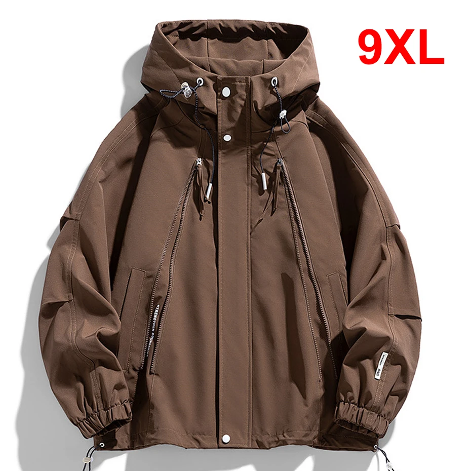 Camp Jacket Men Waterproof Windbreak Cargo Jackets Plus Size 9XL Fashion Casual Solid Color Jackets Big Size 9XL Coats Male