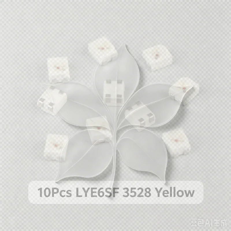 10pcs LYE6SF Patch 3528 Four Legs 3 Positive 1 Negative Common Negative Yellow Light Automotive LED Lamp Beads SMD4