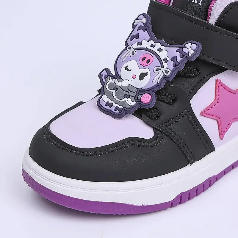 Kuromi Girls Shoes Kawaii Sanrio Anime Autumn Sneakers Sweet Cute Cartoon Soft Soled Sports Shoes Children Board Shoes Kid Gift