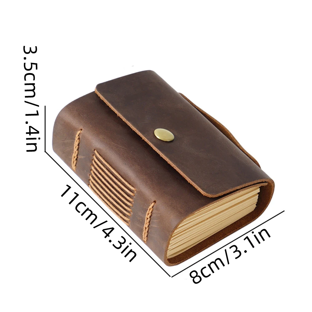 Handmade Leather Pocket Sketchbook Notebook Vintage Leather-bound Journal Memo Pad Notepad